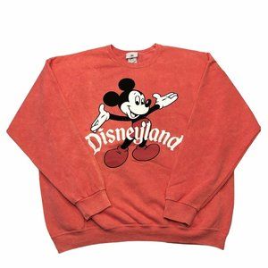Disneyland Mickey Pullover Sweatshirt Red Retro